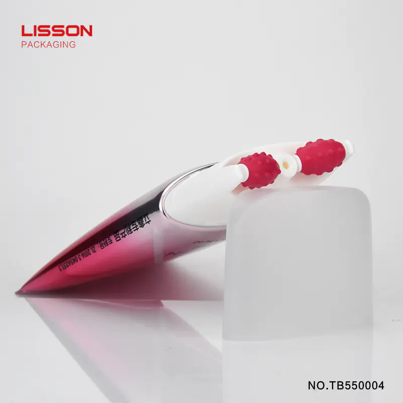 silicon massage head double roller refillable tube for cosmetics packaging