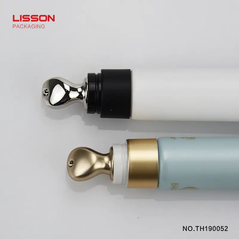 D19 20g PE eye cream tube with zinc alloy applicator tube packaging plastic