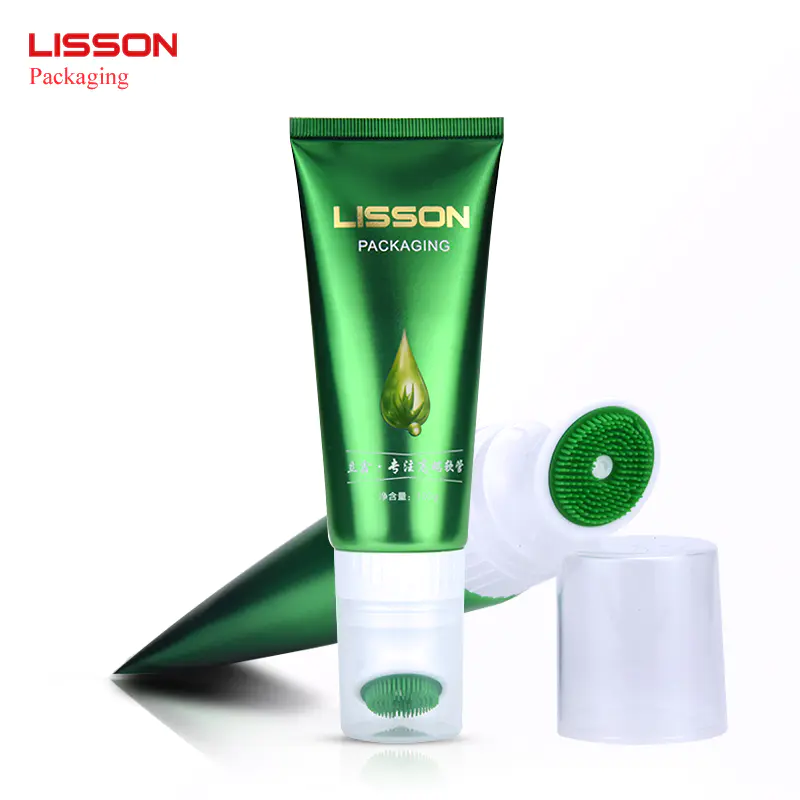 rubber brush facial cleanser cosmetic packaging tube container