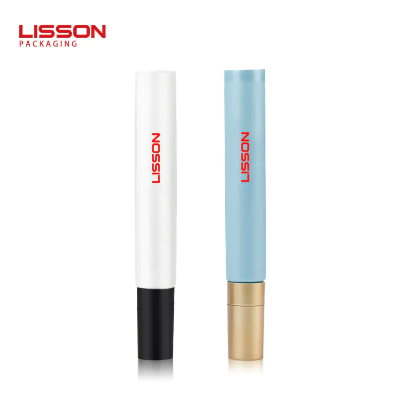 cosmetic blue round 20ml eye cream tube white eye cream tube packaging with applicator