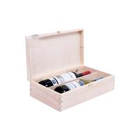 Customized unfinished 2 bottle pine wooden wine box for sale
