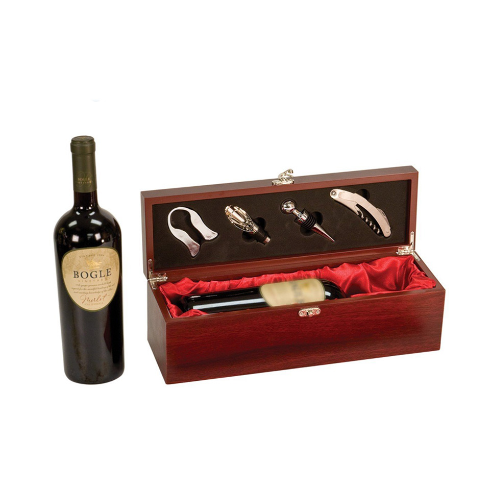 Hot sale Custom single wine bottle wooden wine gift box