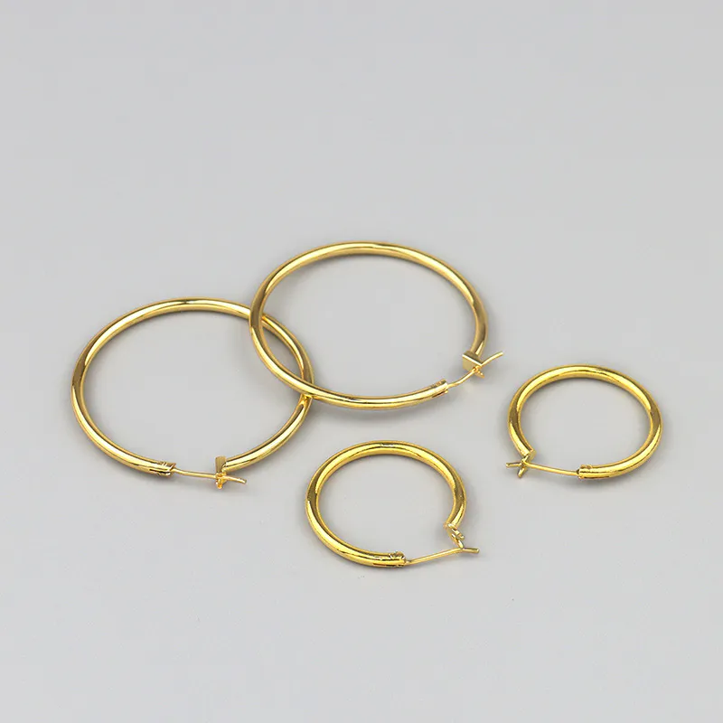 925 sterling silver 18k Latest designs ankara gold plated copper tube hoop earring
