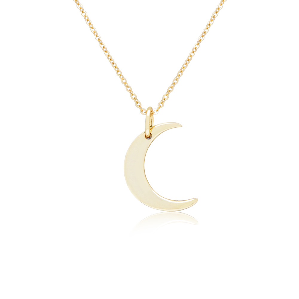 925 Sterling Silver 18K GoldMoon Jewelry Moon CrescentPhase Shaped Necklace