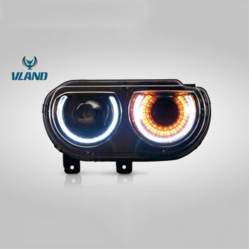 VLAND Factory For Car Headlamp For Challenger Head Light 2008-2014 For Challenger LED Headlight With Moving Turn Signal