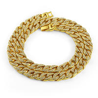 Joacii Custom 18K Plated Diamond Red More Color Cuban Link Choker (10Mm) In Yellow Gold With Frauenschmuck
