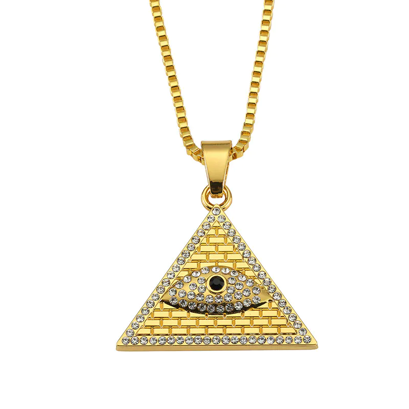 Joacii Horus Pyramid HipHop Alloy All seeing Eye Eye of Providence Pendant Jewelry for Men