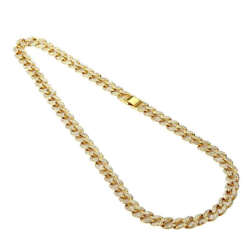 Miami stainless Steel Cuban Link Cuban Link Choker Gold Iced Iced Out Jewelry Necklace
