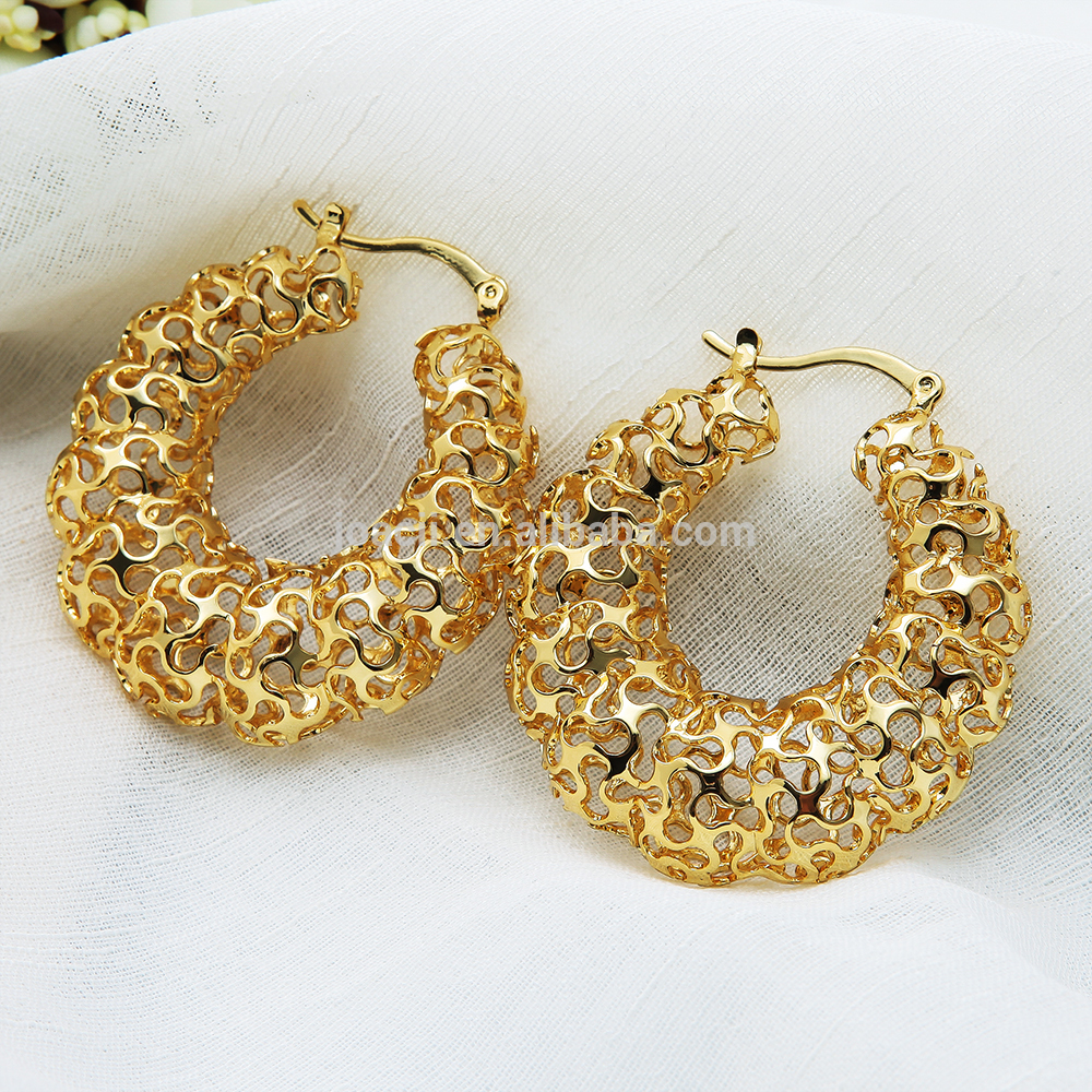 Jewelry Arabian earrings 18k gold plated alloy earrings round big jewelry