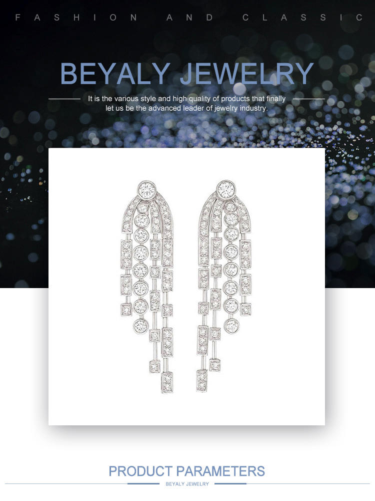 product-BEYALY-Lovely gemstone jewelry silver wedding souvenirs bridal chandelier earrings-img-2