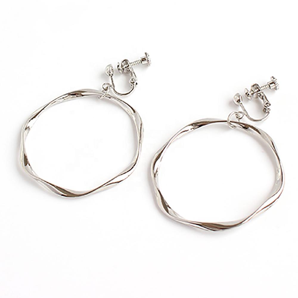 product-BEYALY-Simple Geometric Large Circle Earrings, Without Piercings Exaggerated Earrings-img-2