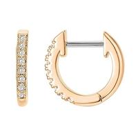 Small Size 14K Gold Plated Crystal Quartz Cuff Earrings Huggie Stud