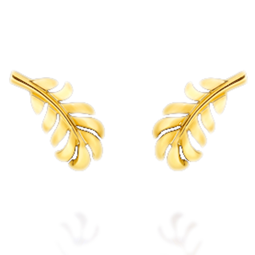 High End Silver Fern 2 Gram Gold Beautiful Designed Earrings