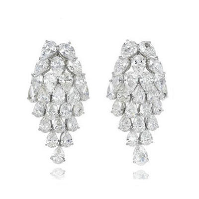 Brilliant Crystal Chandelier Silver Brand Name Earring