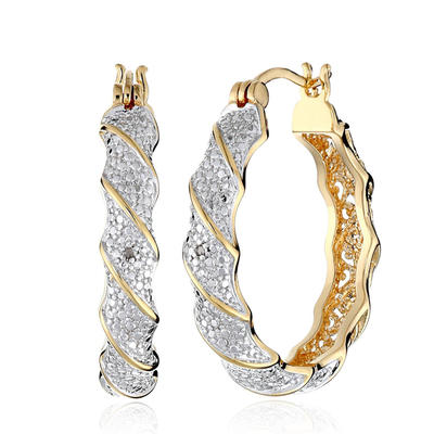 Wheel Shape Silver Bijou Jewelry Studs 9Ct Gold Earrings
