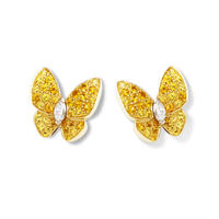 Brilliant Multi Crystal Fully Studded Butterfly Earrings For Women