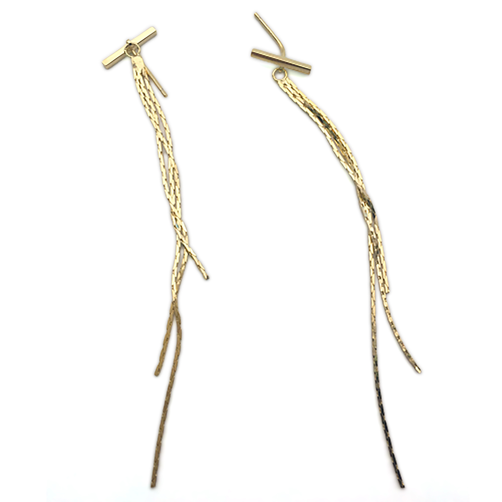 New Minimalism Gold Plated Long Wire Earrings Bohemian Jewelry