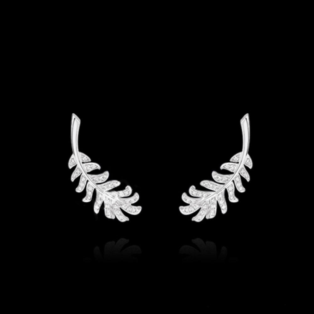 product-BEYALY-High End Silver Fern 2 Gram Gold Beautiful Designed Earrings-img-2
