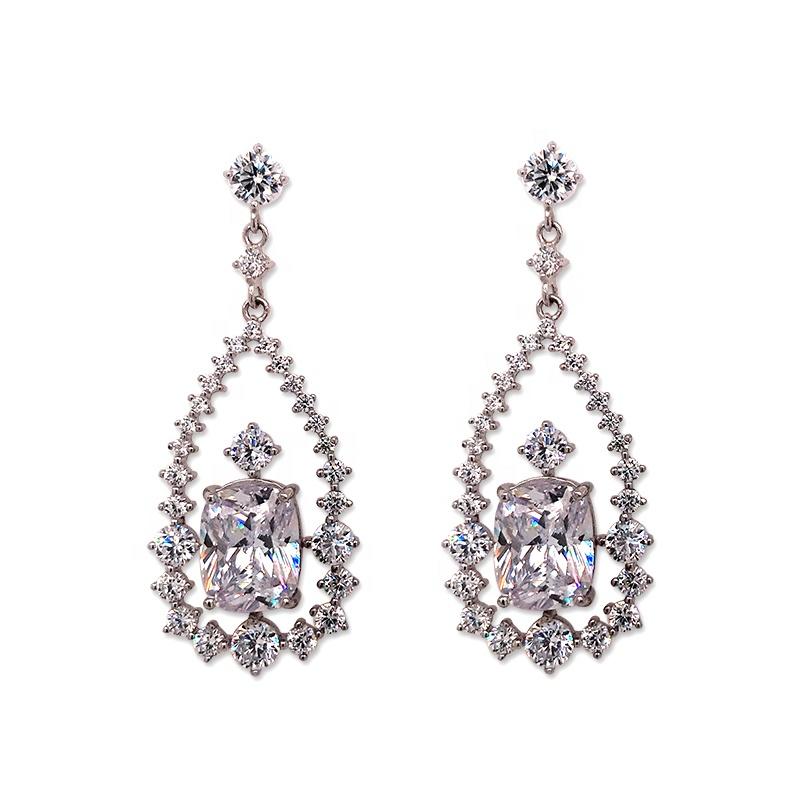 product-BEYALY-Geometric Luxury Crystal Pendant Earrings, Womens Prom Jewelry-img-2