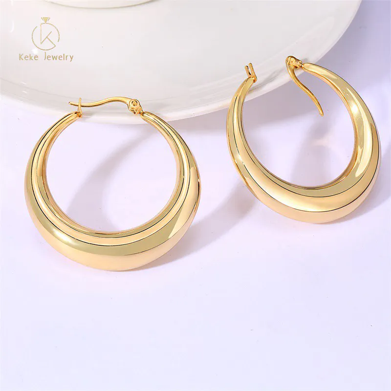 Women's Stainless Steel Gold Plated Earrings Jewelry EH-064
