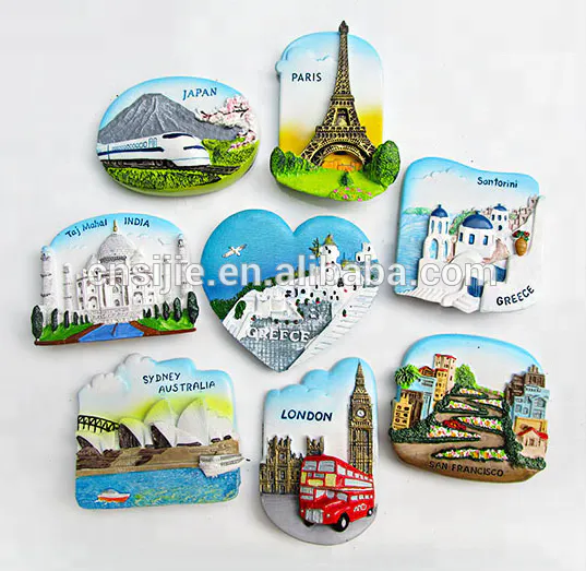 Wholesale tourist custom 3d magnets resin fridge souvenir