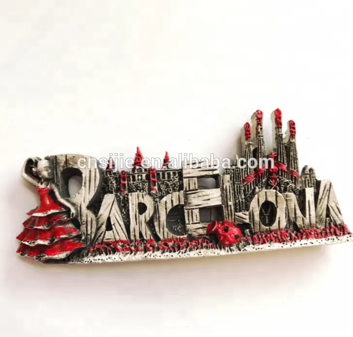 Factory customized different cities 3D polyresin fridge magnets