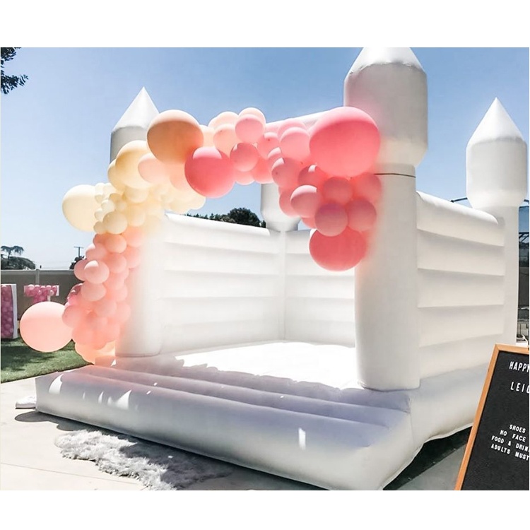 All white wedding house for decoration inflatable 5x5m size wedding bouncer house supplies