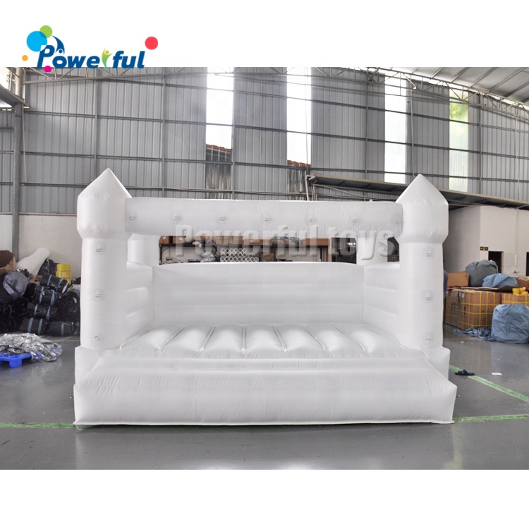 Outdoor white wedding bouncy house inflatable jumping castle