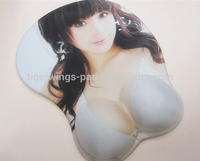 High quality sexy breast girl gel mouse pad with wrist rest support/arm support mouse pad