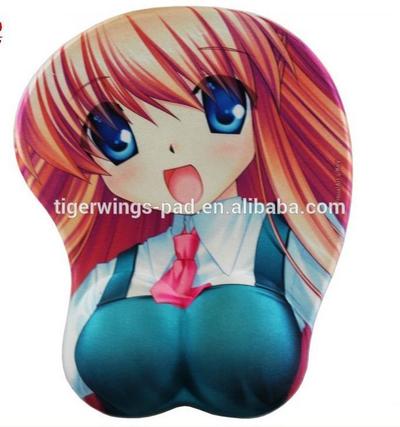 New full sexy manga cartoon girls mouse pad with wrist rest/Tigerwings