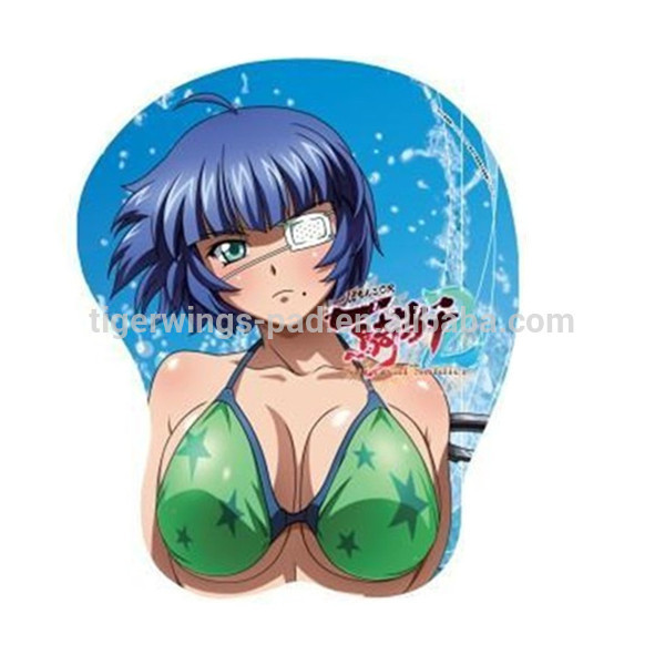 Good quality 3d sexy breast girl gel wrist support silicon mouse pad