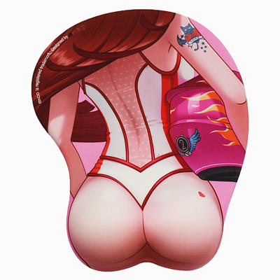 Custom printed pad japanese girl 3d sexy breast mouse pad, gel computer mouse pad
