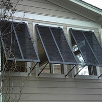 Acoustic wind resistant aluminum sun shutter