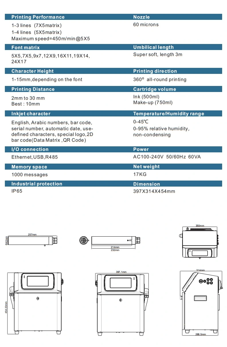 Lt800 Egg Coding Continuous Inkjet Printer