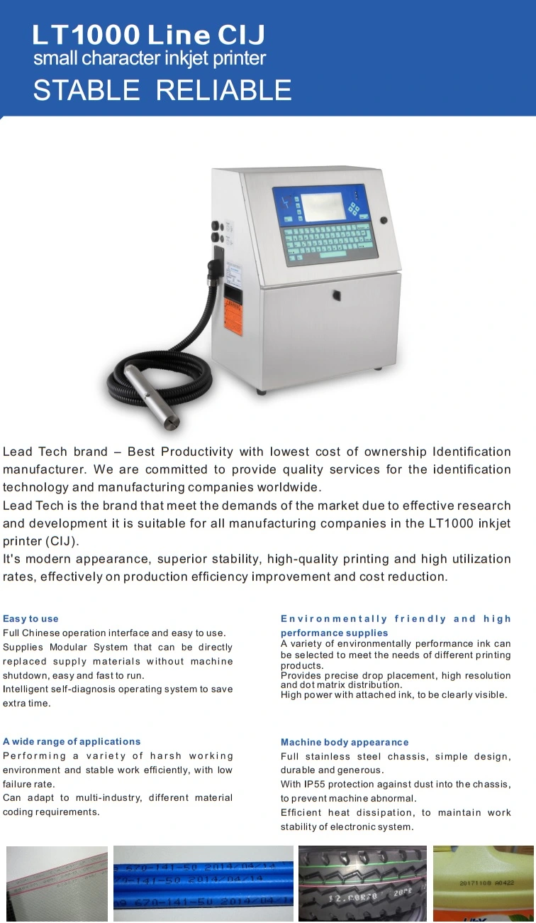 Lead Tech Lt1000s+ Tuna Can Coding Cij Inkjet Printer