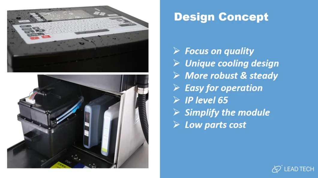 Lead Tech Lt760 Black to Blue Coding Continuous Cij Inkjet Printer