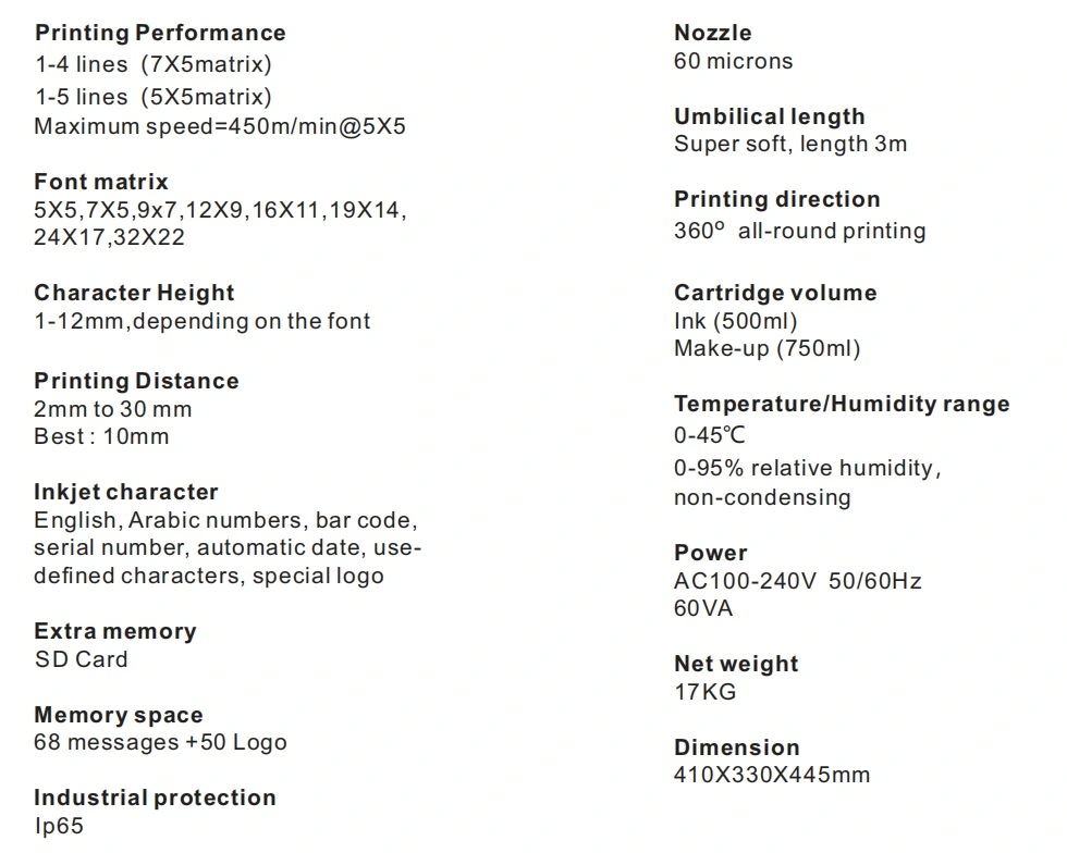 Lead Tech Lt760 PE Pipe Coding Continuous Cij Inkjet Printer