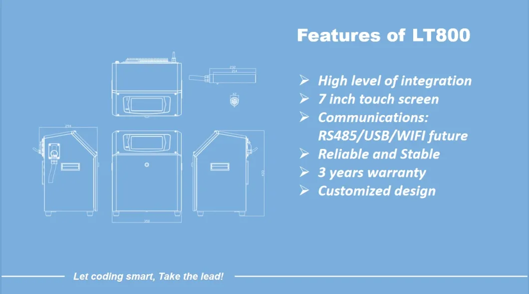 LEAD TECH inkjet continuous ink system good heat dissipation for drugs industry printing-5