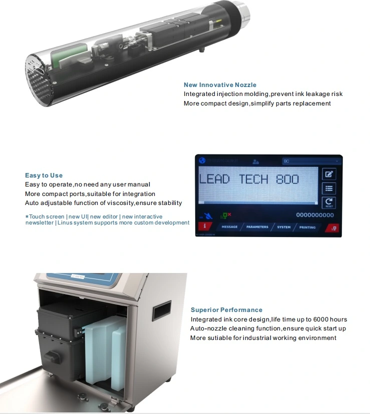 Lead Tech Lt800 Tuna Can Coding Cij Inkjet Printer