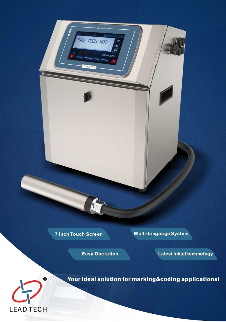 Lead Tech Lt800 Touch Screen Laser Marking Machine Coding Machine Cij Inkjet Printer Printing Machine