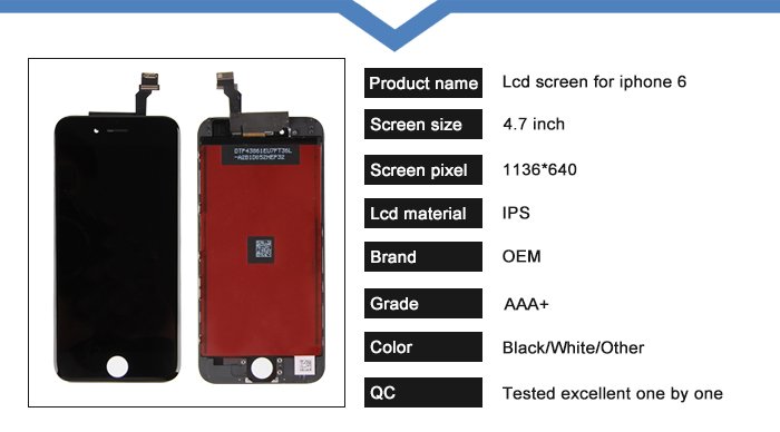 Original for iphone 6 lcd digitizer,for iphone 6 lcd screen replacement