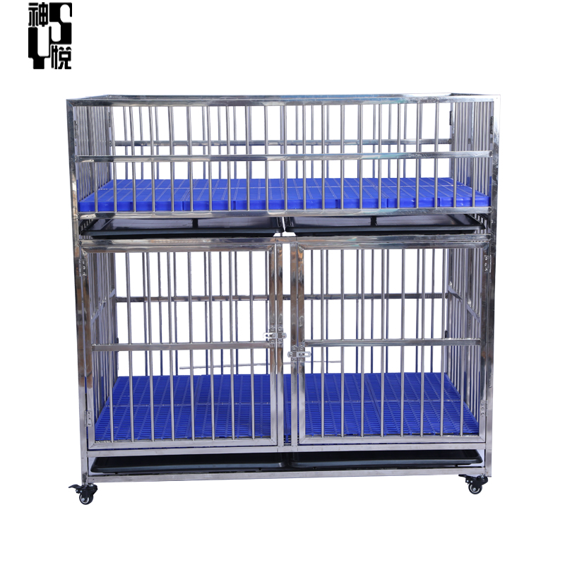 Double Doors Running on top of cageAnimal Stainless Steel Dog Cage For Sale