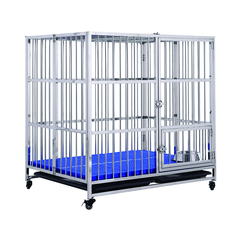 Large stainless steel folding dog crate dog kennels pet dog cage