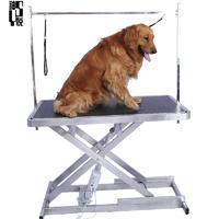 Electric stainless steel crossed grooming table Hand or foot control