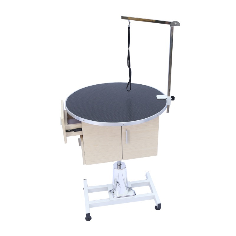 Round desktop Round bottomLarge Hydraulic lift 36 inch pet grooming table dog grooming table