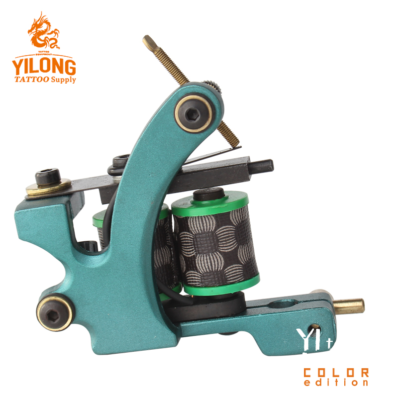 Yilong Copper Professional Tattoo Alloy Coil Cut Machine 10 Wrap steel Iron Core Machine Coil Tattoo Machine