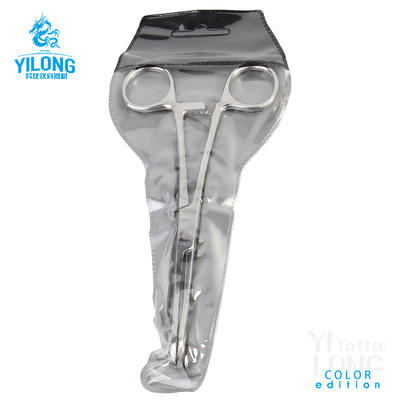 Yilong stainlessForceps RoundClosed Slotted Clamp Body Piercing Tools Plier Tattoo