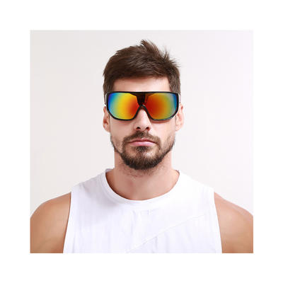 Fashion Gradient Custom Logo Big Frame Plastic Sports Men Sunglasses