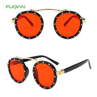 Customized Logo New Fashion Personality Nails Round Frame Ocean Lens Kids Sunglasses