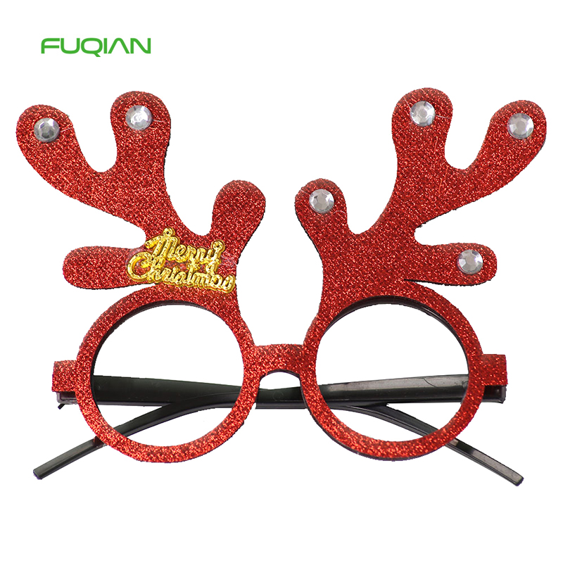 Christmas Sunglasses Party Glitter Decoration Rhinestone Eye Glasses Frame